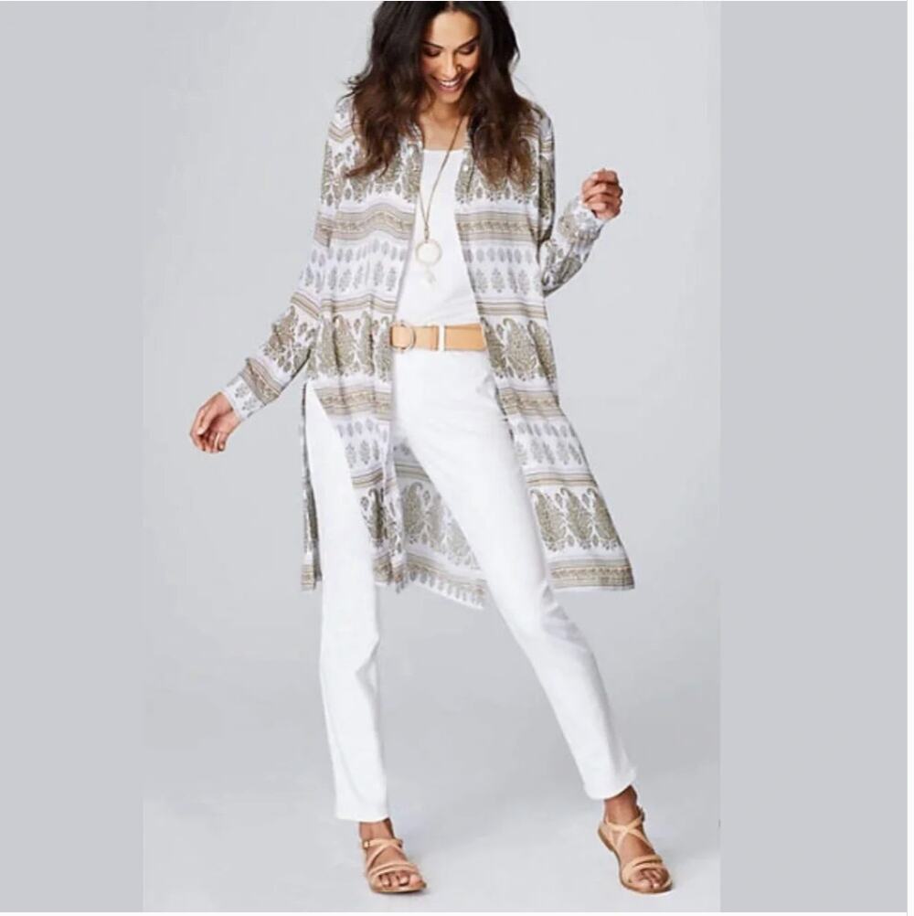 J. Jill NWT Button Down Long Sleeve Tunic Cover Up Dress // XS